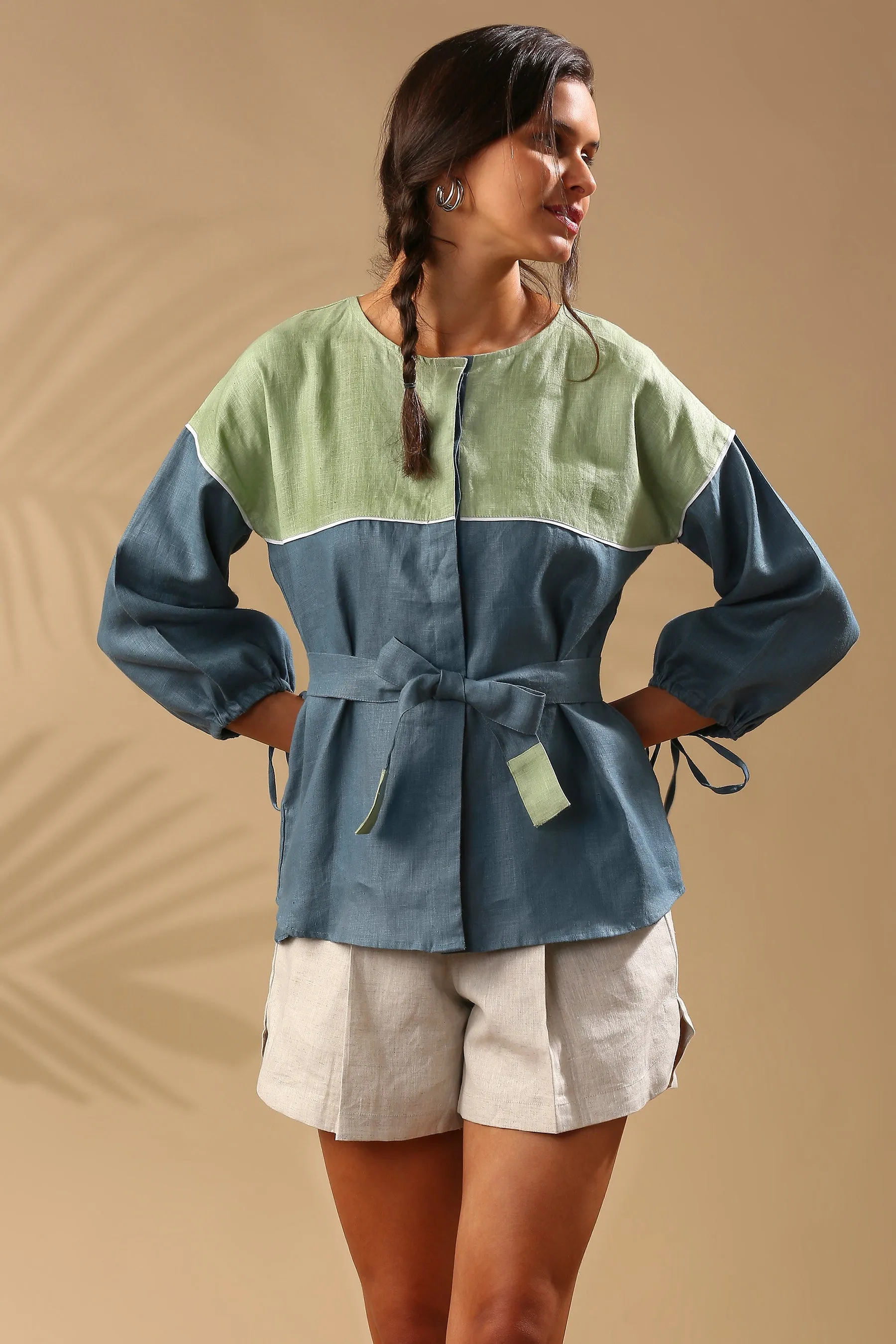 Blabel 100% Hemp Koa Bomber Jacket Top