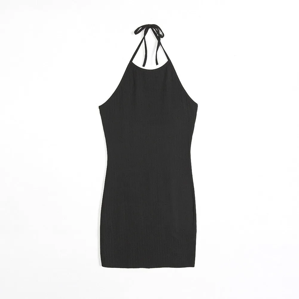 Club Backless Spaghetti Strap Summer Elastic Bodycon Party Mini Dress