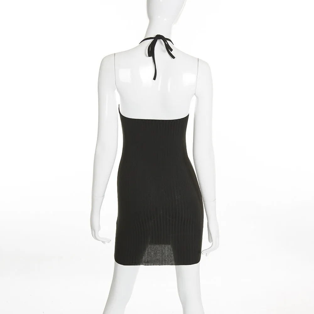Club Backless Spaghetti Strap Summer Elastic Bodycon Party Mini Dress