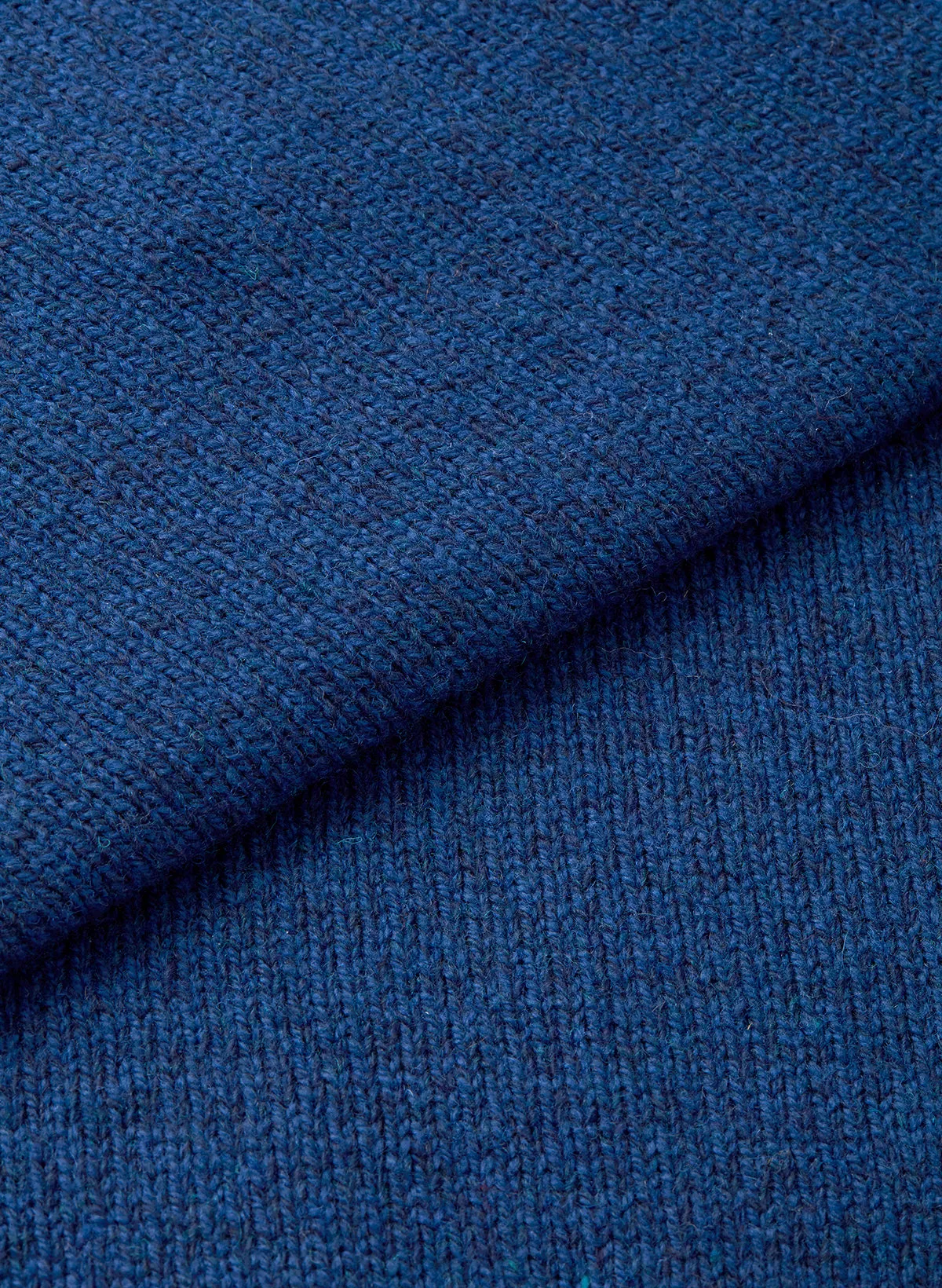 Marine Blue Melange Roll Neck Jumper
