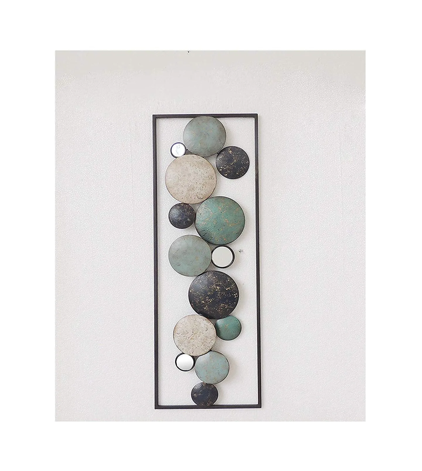 New All American Collection Modern Chic Aluminum/Metal Wall Decor with Frame 12"x36"