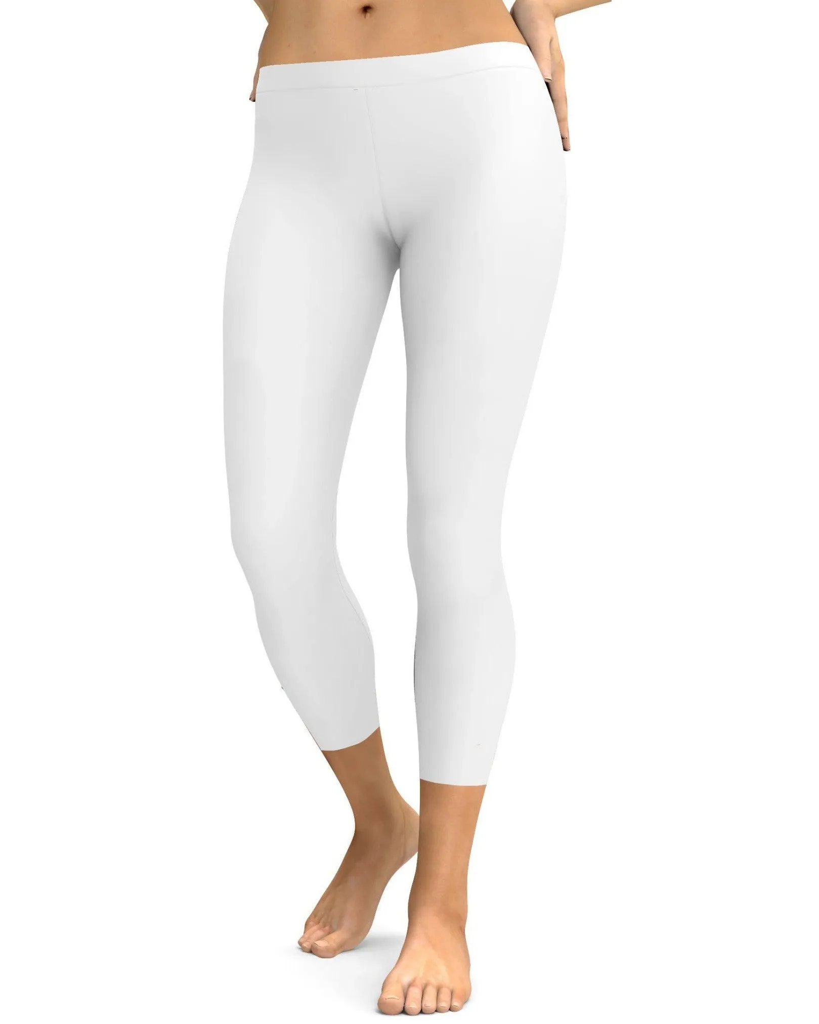 Solid White Capris